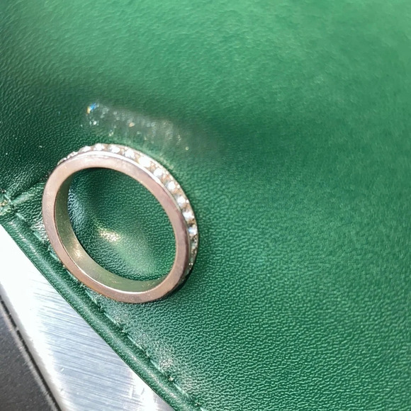 Fashion faux  diamonds Rose gold tone round ring - Picture 3 of 6